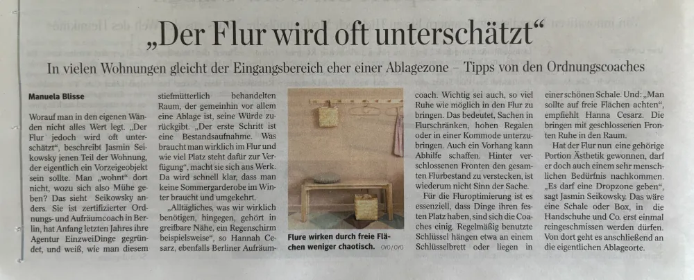 einzweidinge in der berliner morgenpost flur ordnung